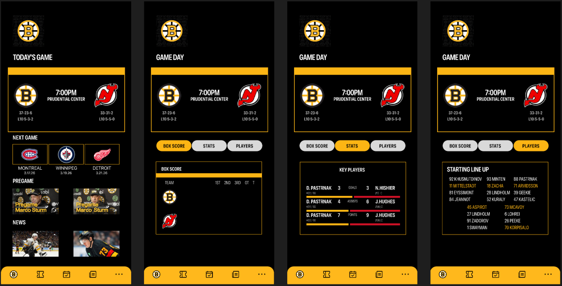 Bruins high-fidelity screen 1